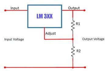 LM317 LM337 Circuit Diagram with R1 and R2